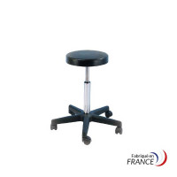 Manually operated stool - polyamide black seat Ø 320 mm - 5 wheels Ø 50 mm