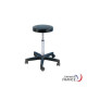 Tabouret commande manuelle - polyamide assise noire Ø 320 mm - 5 roues Ø 50 mm