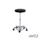 Black stool with foot control, seat Ø360 mm - H 530 / 720 mm