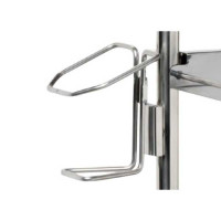 Stainless steel antiseptic support for side table with clamps