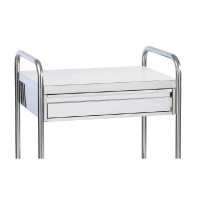 Colored stainless steel drawer for gueridon