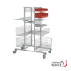 Triple-sided sterilization trolley with 8 hooks - H 157 x 50 x D 110 mm