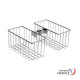 Double panier en inox sur pied - 28 x 13 x 14 cm