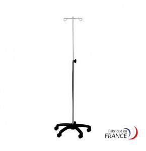 Polyamide foot perf with 2 stainless steel hooks, stainless steel tube Ø 25 mm - wheels Ø 50 mm