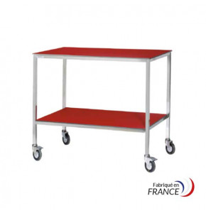 Table instrument inox - 1200 x 600 mm - 2 plateaux - sans frein 