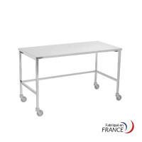 Table with 1 stainless steel tray - 1000 x 700 mm for packaging - 3 sides