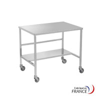 Table with 2 stainless steel trays - 2000 x 700 mm for packaging