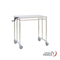 Stainless steel hydraulic table - 900 x 600 mm - dropped edges - without brake