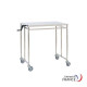 Stainless steel hydraulic table - 900 x 600 mm - dropped edges - without brake